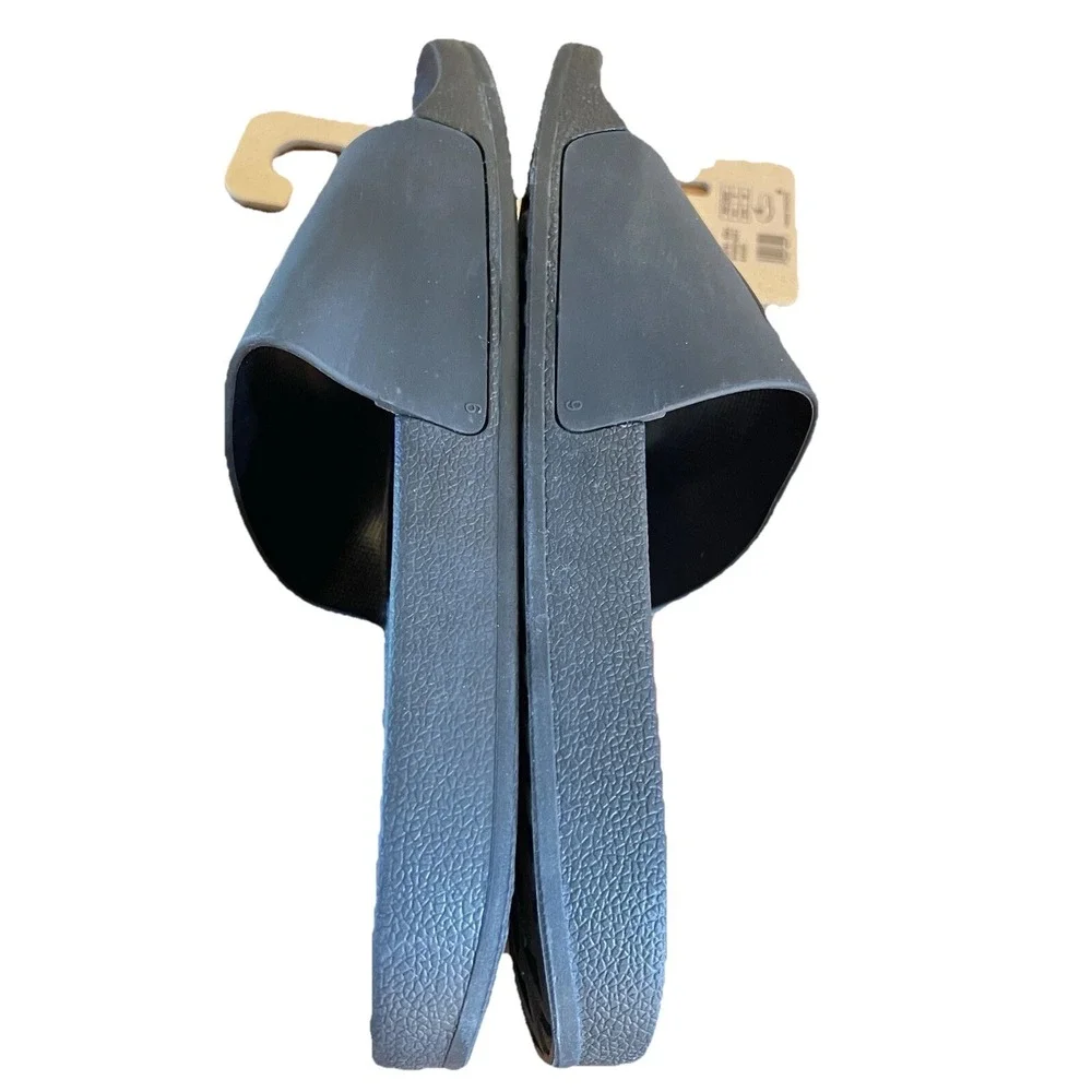 LEVIS Men Batwing Slide sz 11 Black Synthetic Slippers Logo Water Resistant  NEW